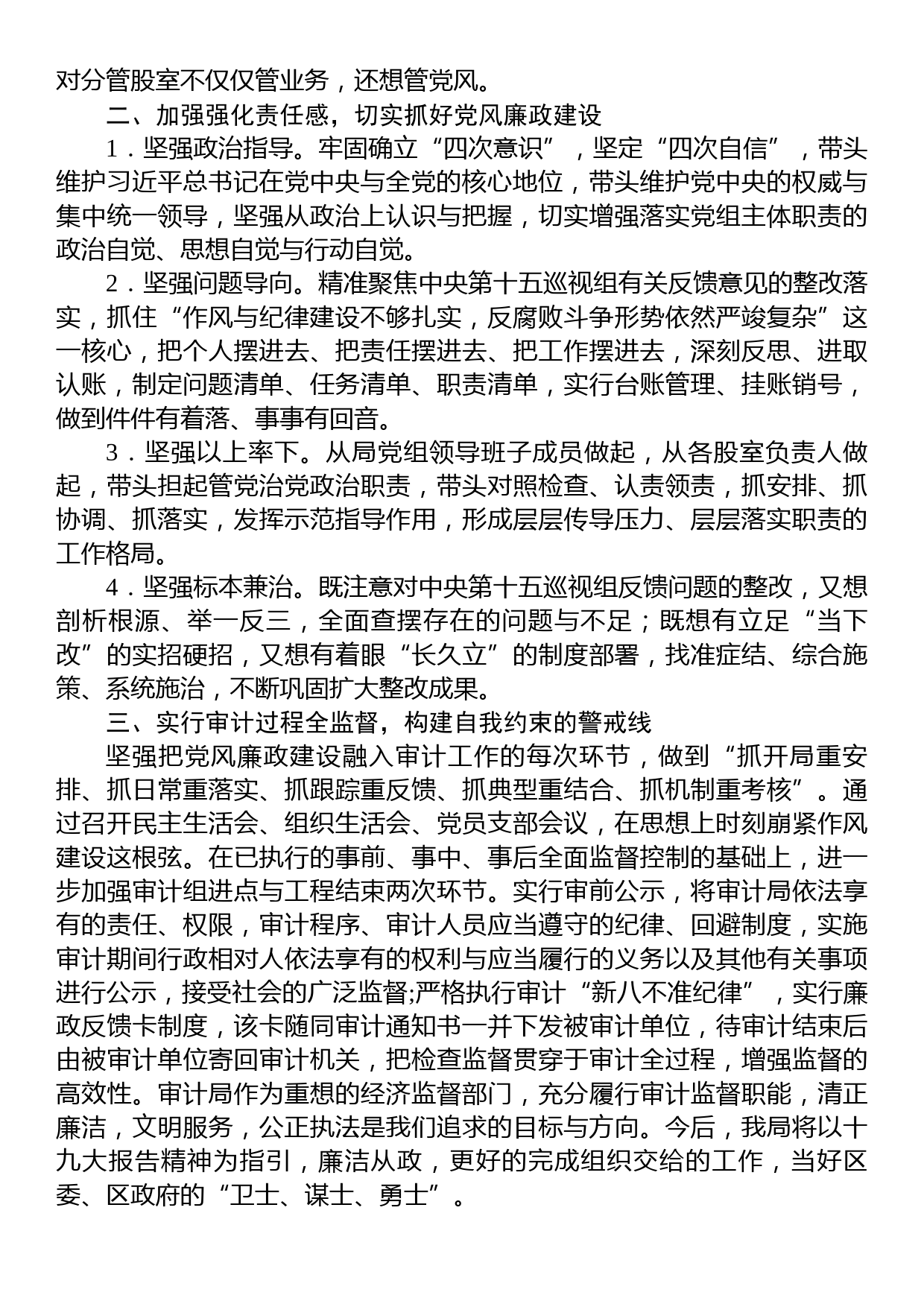 审计局全面从严治党党组主体职责落实不够到位问题专项整理情况汇报_第2页