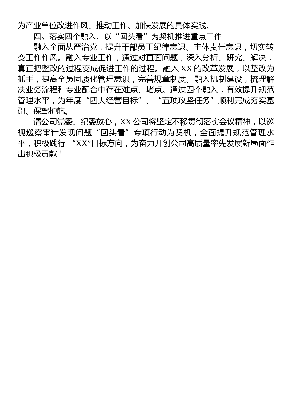 巡视巡察审计发现问题回头看专项行动启动会上的表态发言_第2页