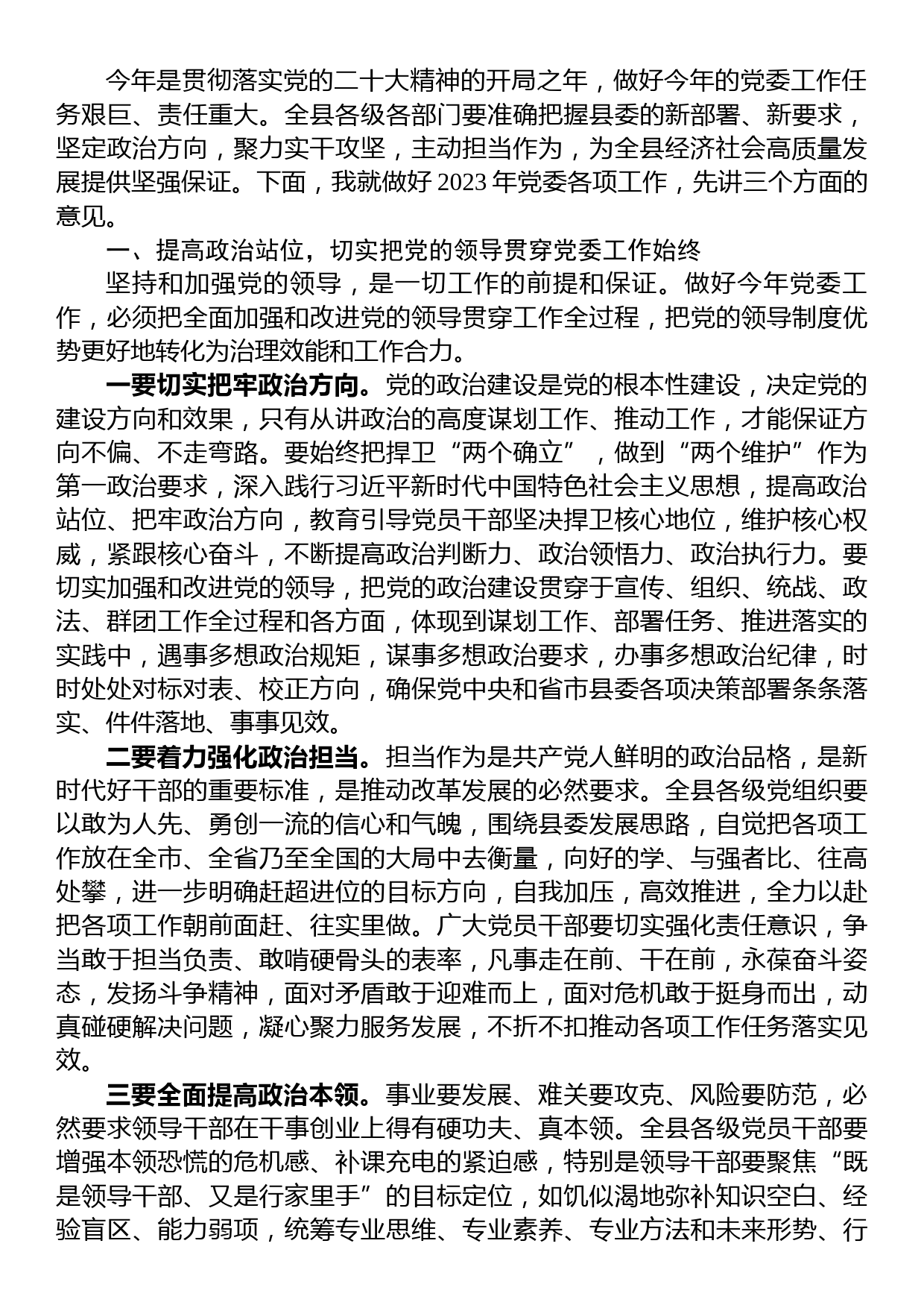 在2023年县委工作会议上的讲话_第2页