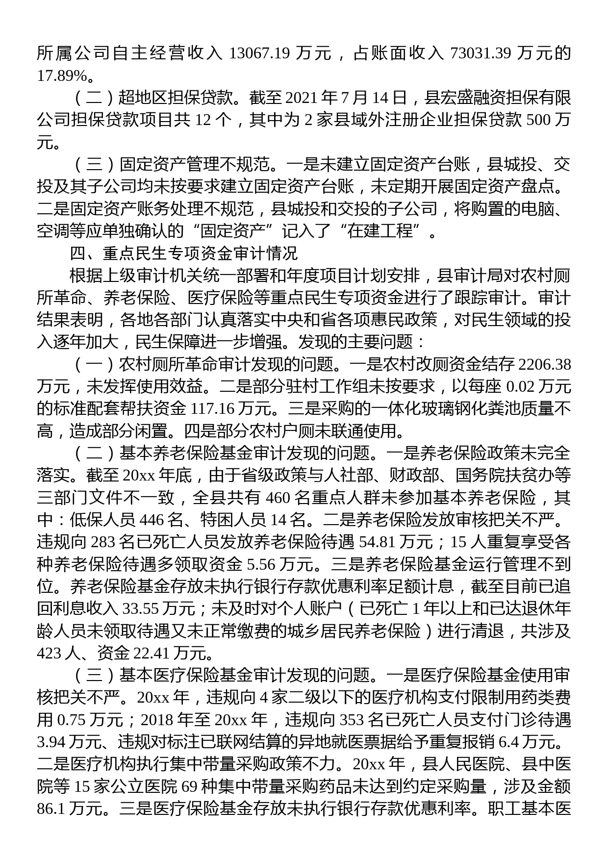 关于20xx年度县级预算执行和其他财政收支的审计工作报告_第3页