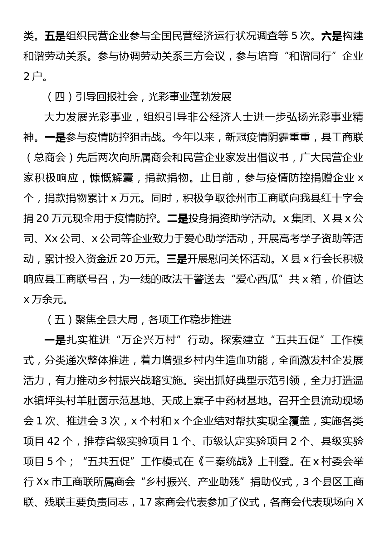 X县工商业联合会工作完成情况报告_第3页