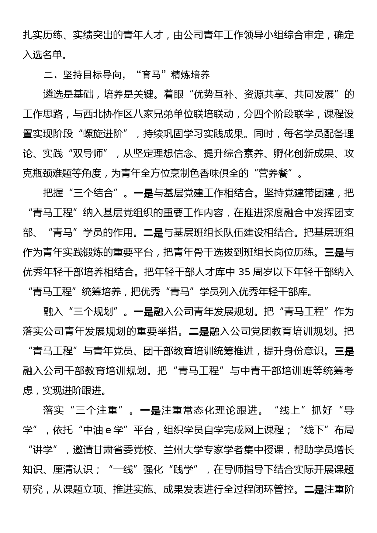 公司党委书记在集团“青马工程”推进表彰大会上的发言_第2页