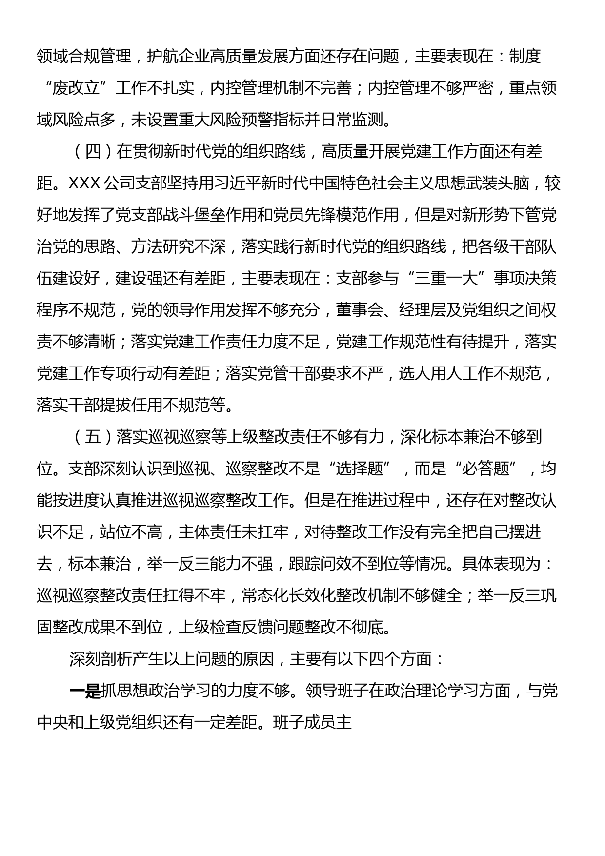 巡察整改专题民主生活会对照检查材料_第2页