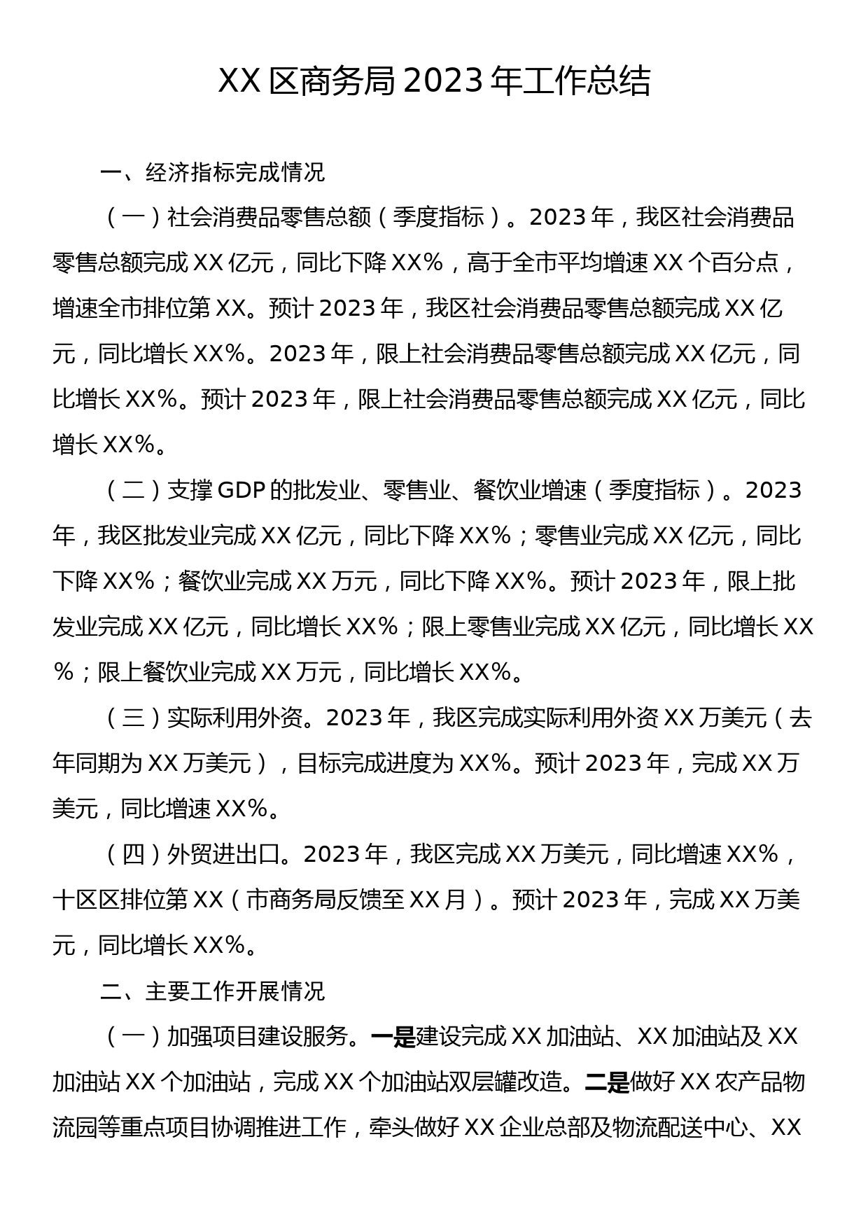 XX区商务局2023年工作总结_第1页