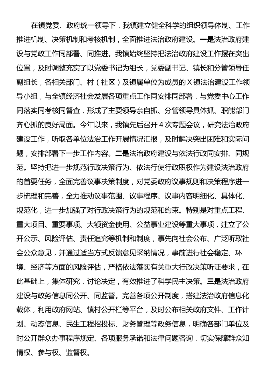 X镇人民政府法治政府建设工作整改情况的报告.docx_第2页