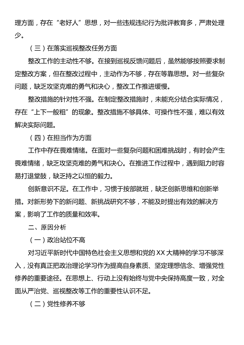 副市长巡视整改专题民主生活会个人发言提纲.docx_第2页