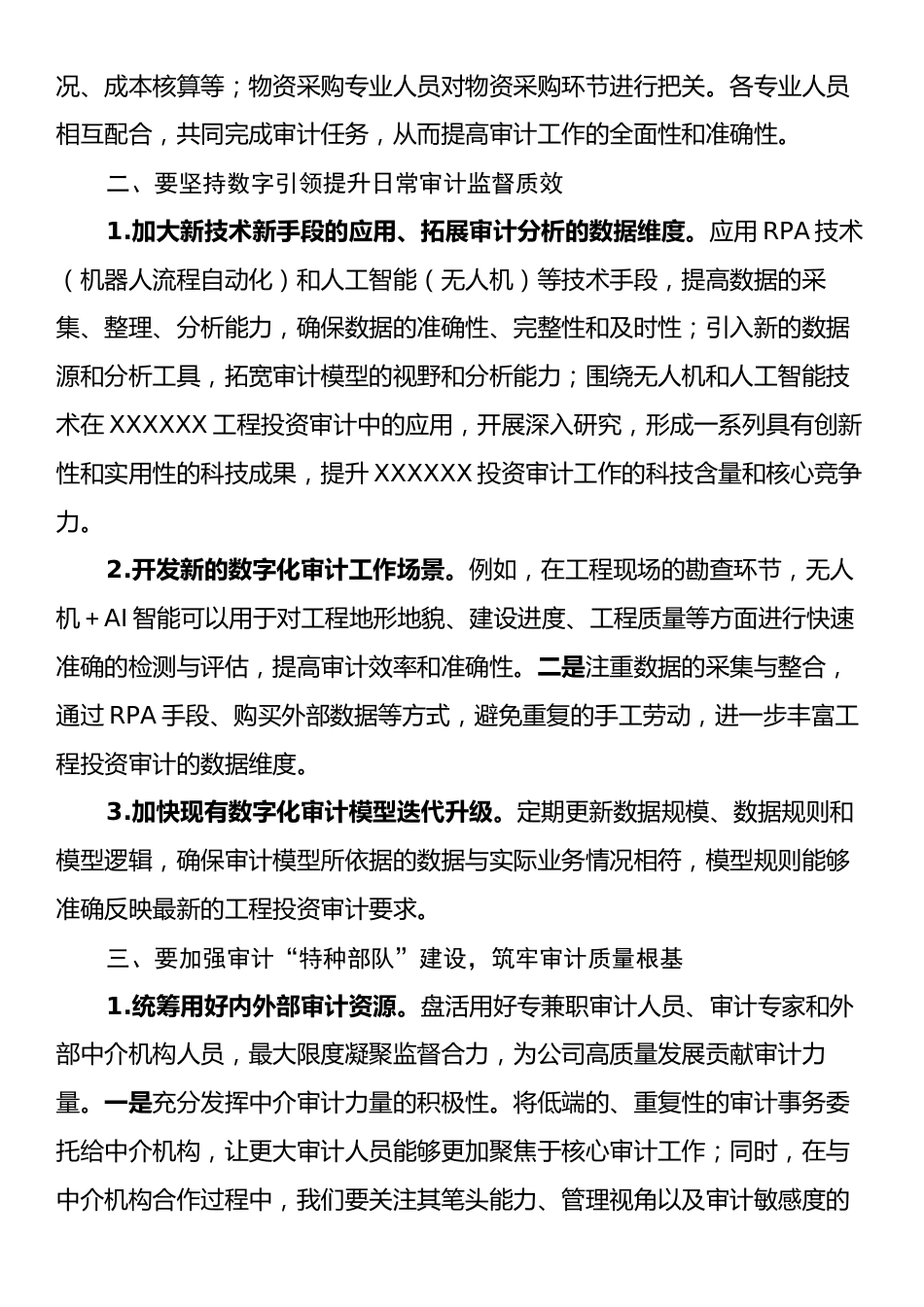 2025年XX公司审计工作务虚会发言材料.docx_第2页