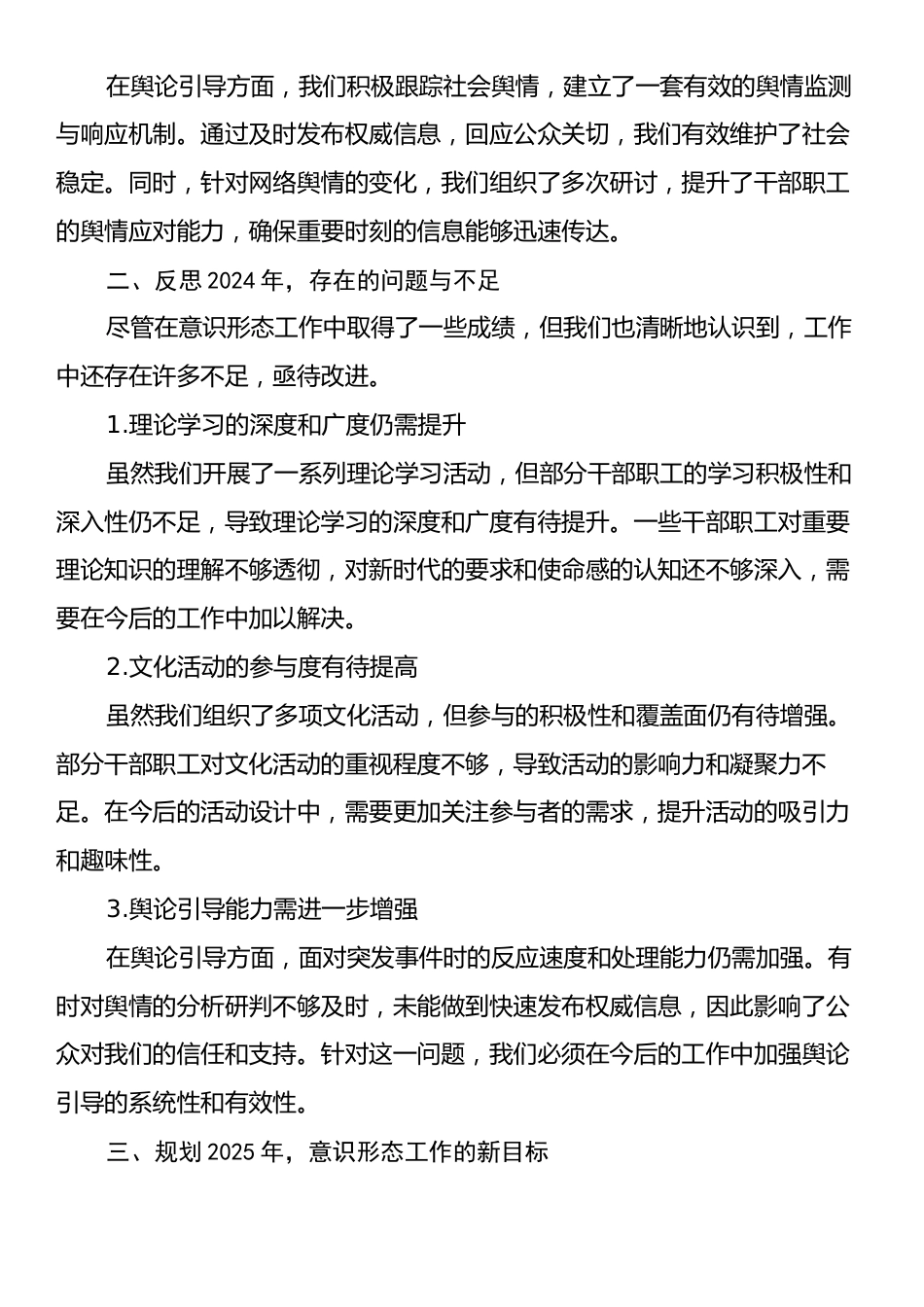 2024年政府办公室主任意识形态工作总结及2025年工作计划.docx_第2页