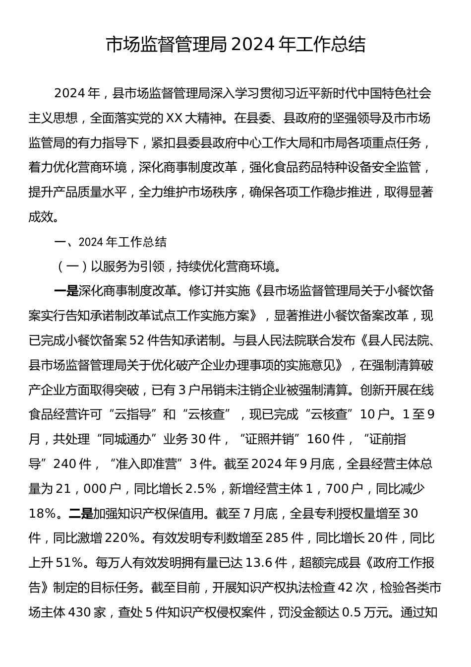 市场监督管理局2024年工作总结.docx_第1页