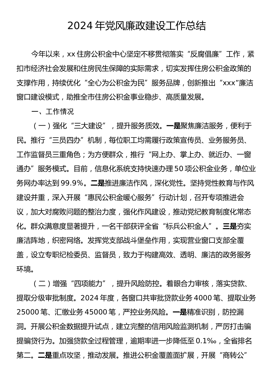 2024年党风廉政建设工作总结报告.docx_第1页