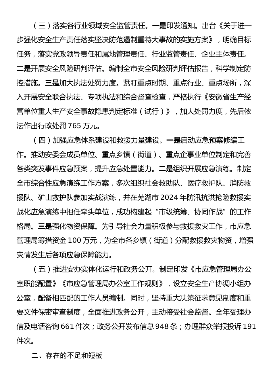 市应急管理局2024年度安全生产工作总结及2025年工作思路.docx_第2页