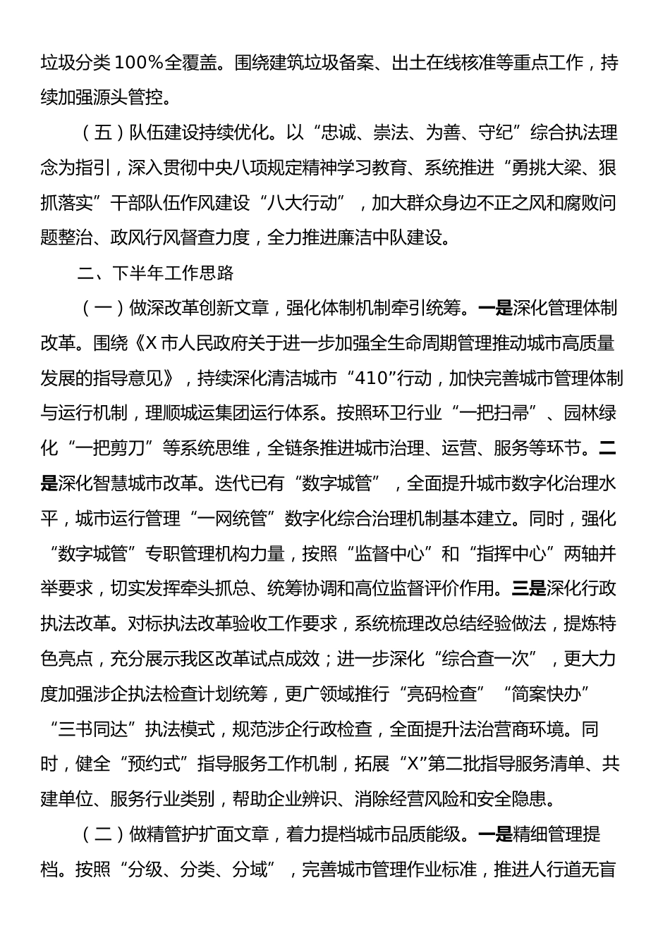 X区综合行政执法局2025年上半年工作总结和下半年工作思路.docx_第2页