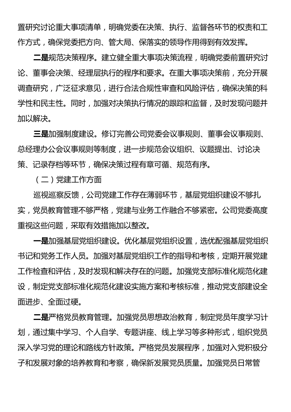 国有企业关于落实巡视巡察反馈问题整改情况的专题报告.docx_第2页