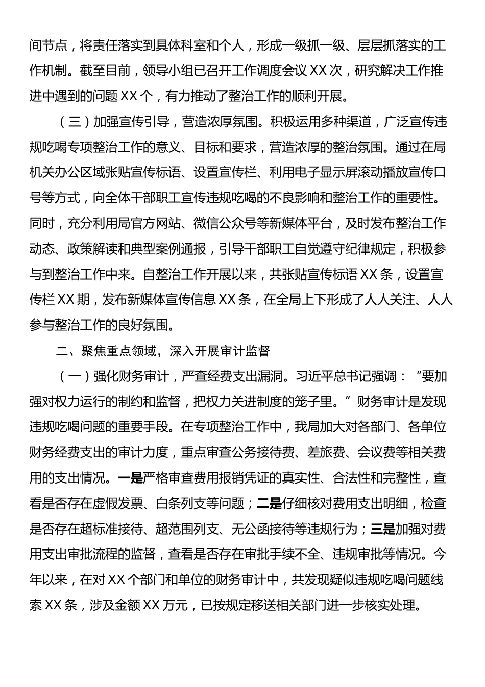 审计局在全市违规吃喝专项整治工作专题推进会上的汇报发言.docx_第2页