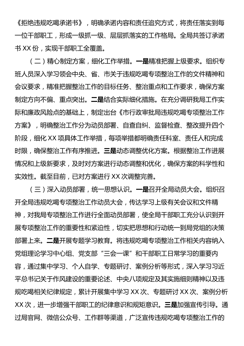 关于违规吃喝专项整治工作进展情况汇报：强作风严纪律，树审批清风.docx_第2页