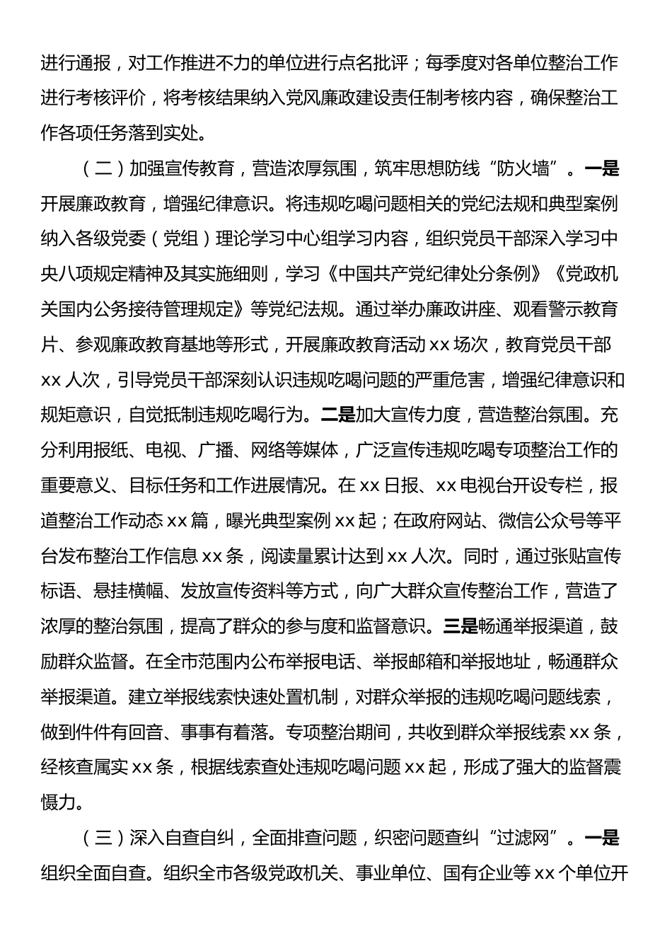 市违规吃喝专项整治工作情况总结.docx_第2页