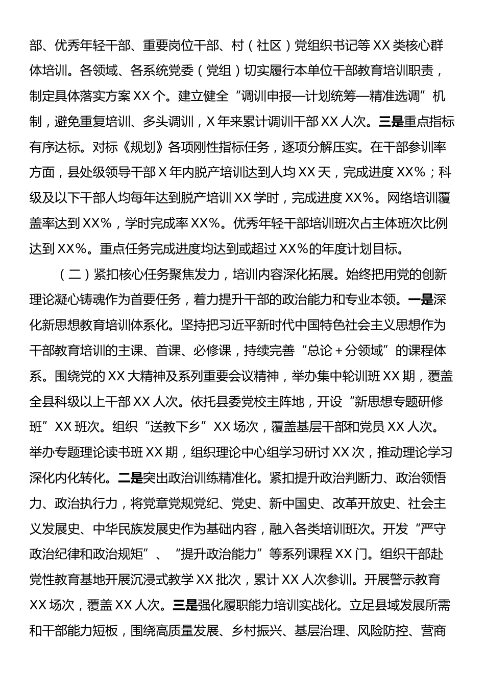 县委关于《全国、全省、全市干部教育培训规划（2023－2027年）》贯彻落实情况评估报告.docx_第2页