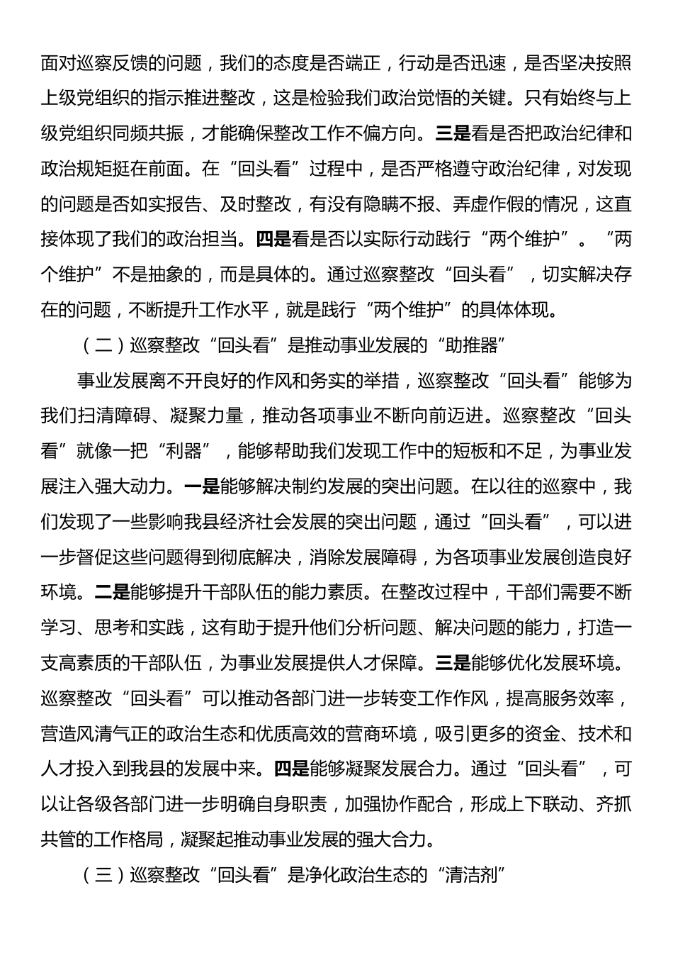 县纪委书记在市委巡察整改“回头看”监督检查调度会上的讲话.docx_第2页