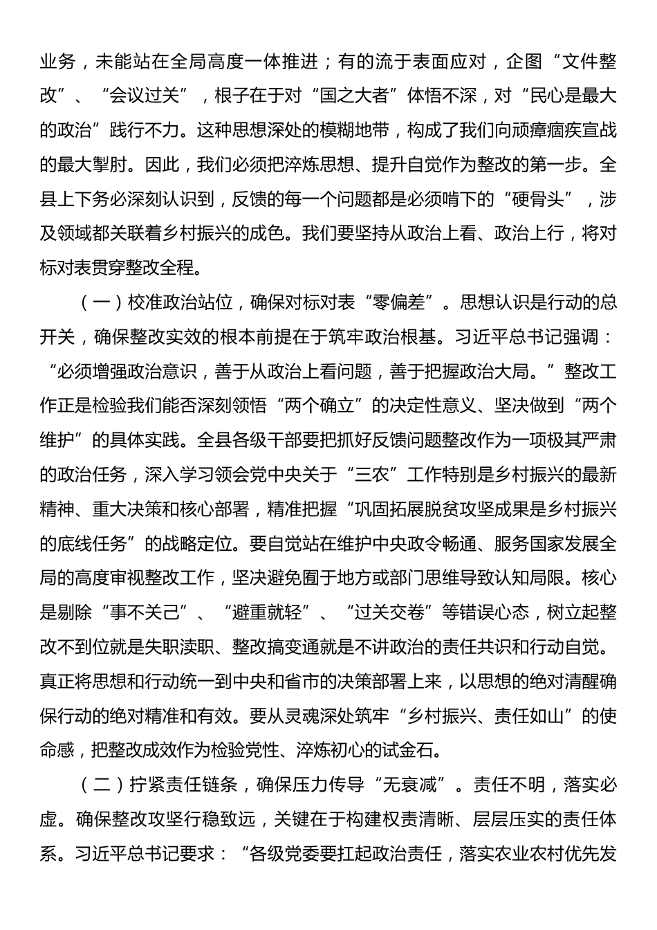 在2025年全县巩固拓展脱贫攻坚成果同乡村振兴有效衔接问题整改攻坚会上的讲话.docx_第2页
