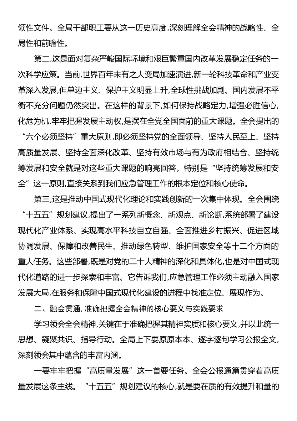 在XX市应急管理局传达学习党的二十届四中全会精神会议上的总结讲话.docx_第2页