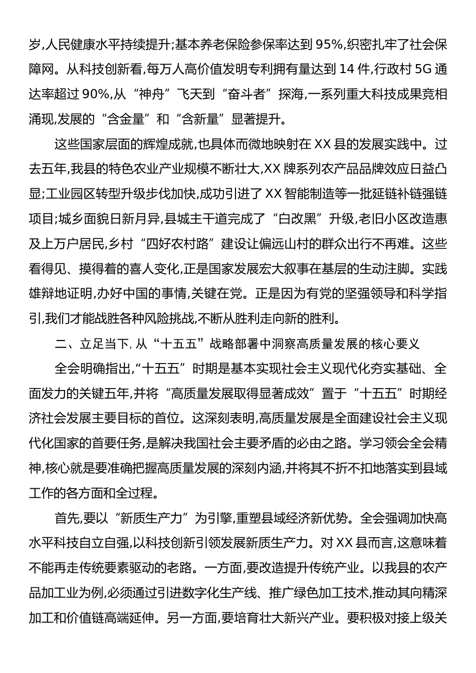 XX县人民政府副县长XX在学习贯彻党的二十届四中全会精神研讨会上的发言.docx_第2页