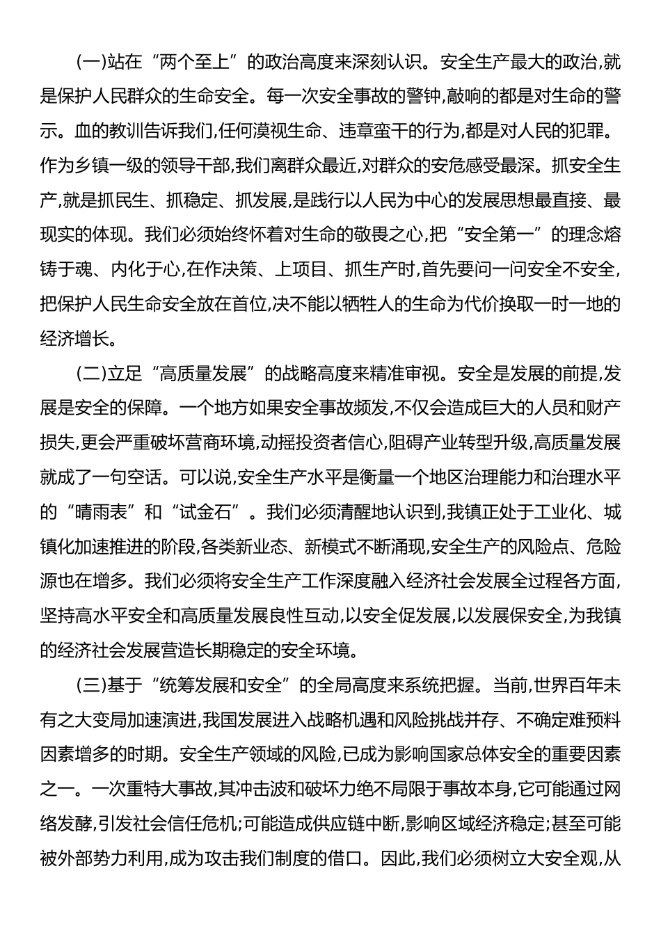 中心组理论学习安全生产专题发言材料.docx_第2页
