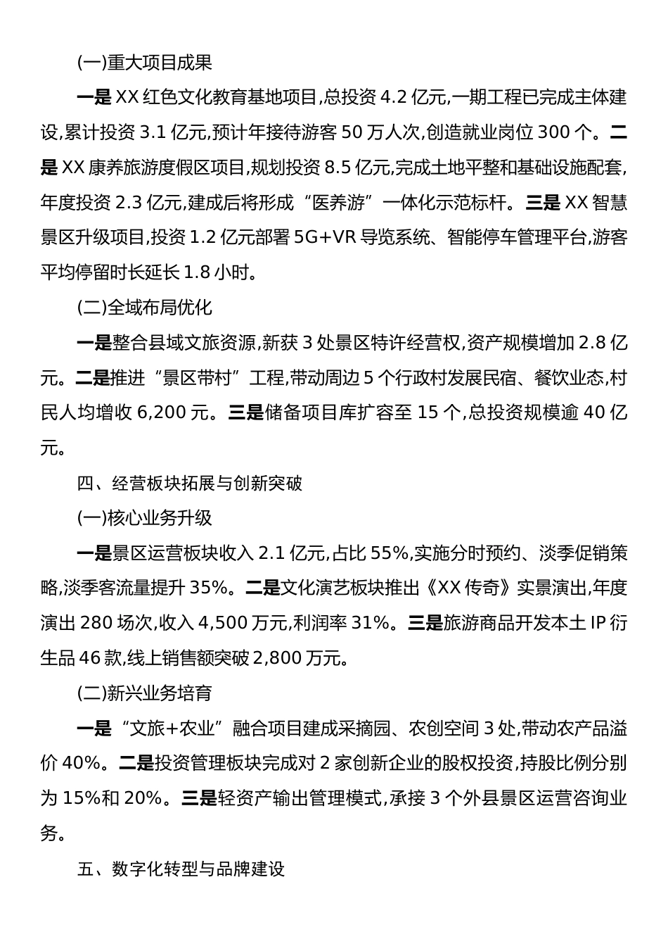 XX县文化旅游投资股份有限公司2025年度工作总结报告.docx_第2页