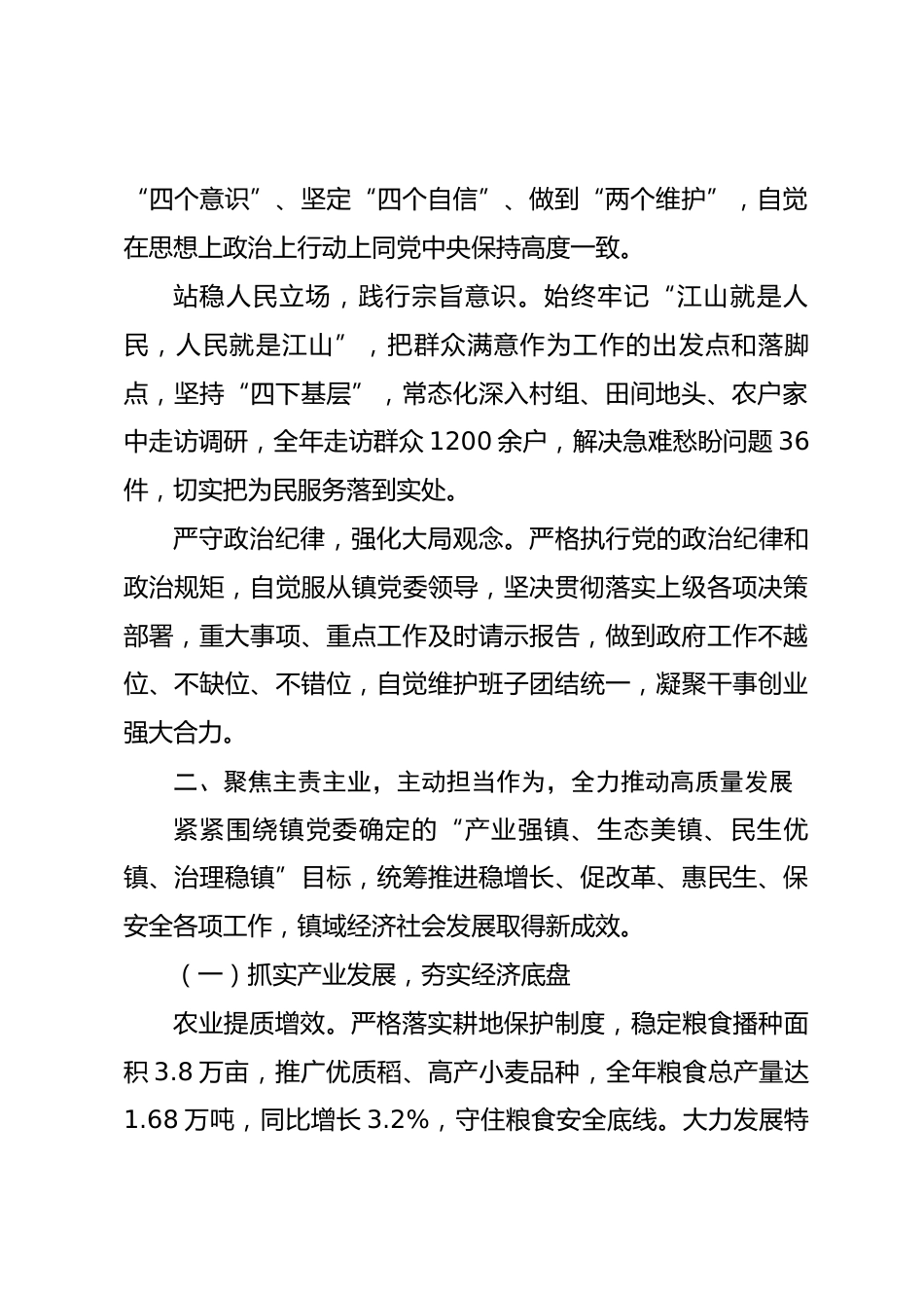 2026年乡镇镇长自我评价材料.docx_第2页