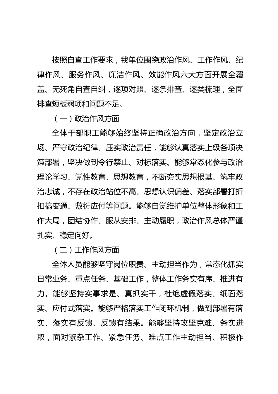 2026年上半年作风建设暨纪律作风自查整改报告.docx_第2页