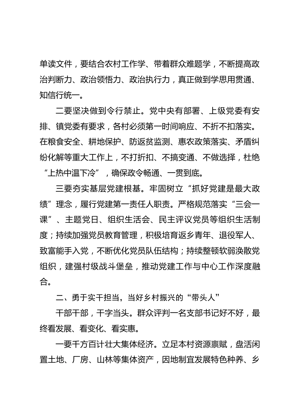 在2026年XX乡镇村党支部书记集中谈话会上的讲话.docx_第2页